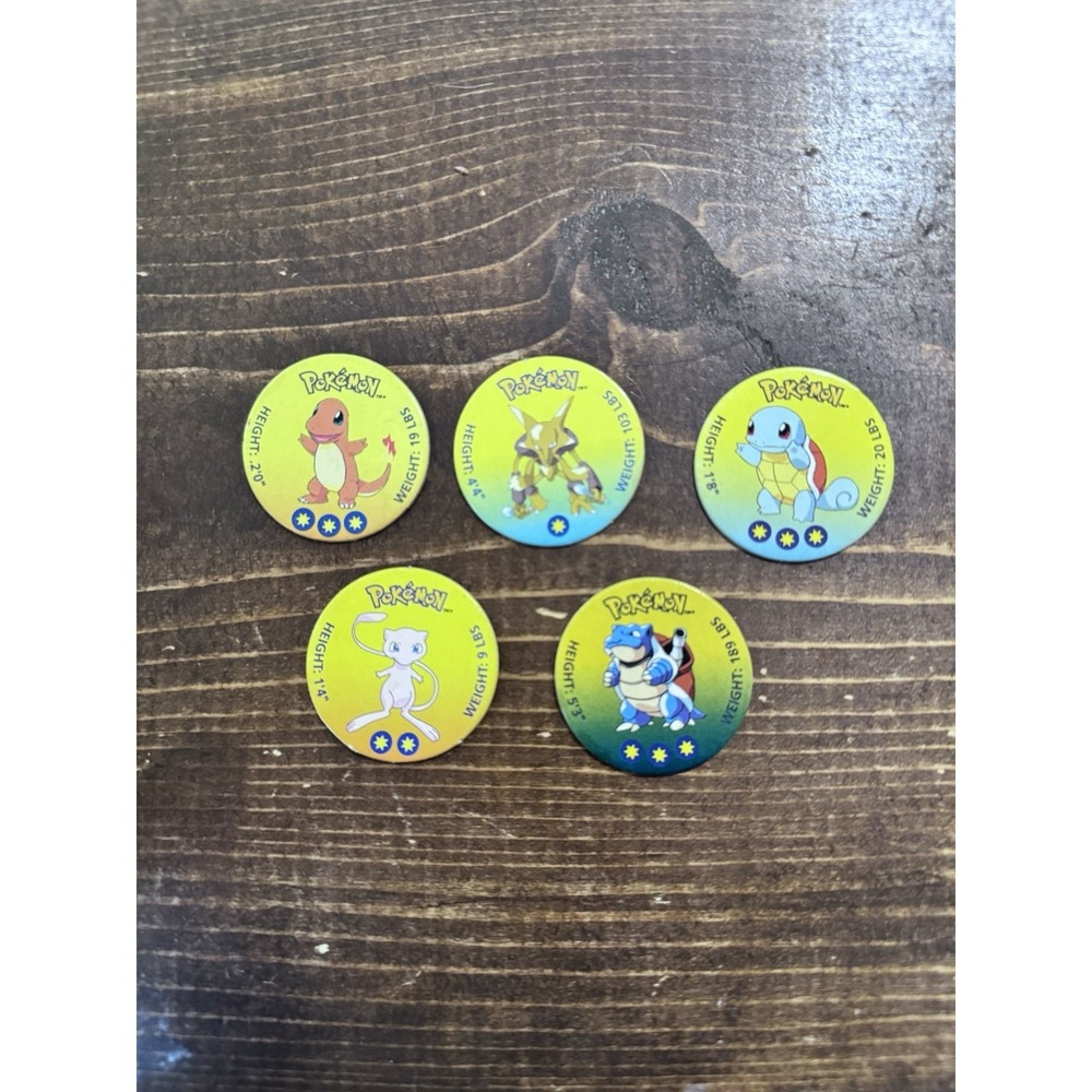 Pokemon Pog TOMY CGTSJ Card 1998 Figure Coin Charmander Squirtle Mew + More